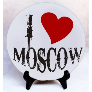 Фото на камне "I love Moscow"